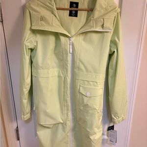 MPG Light Green Trench Coat with Hood